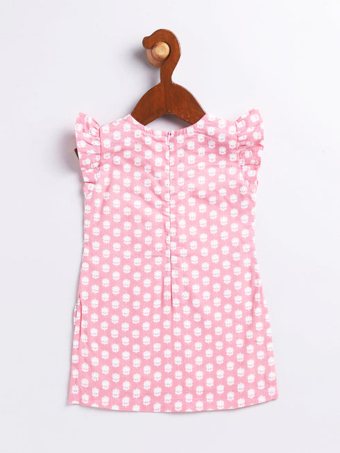 Girl's' Pink Kurta Set
